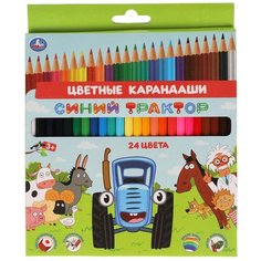 Цветные карандаши Умка "Синий Трактор" 24 цветов, шестигранные