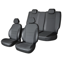 Чехлы на автомобиль Toyota Funcargo, 1999-2005, со столиком-подлокотником 2-го ряда , жаккард черный и темно-серый Defly