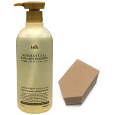 LADOR Бессульфатный шампунь против выпадения волос DERMATICAL HAIR LOSS, 530мл + спонж