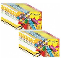 Альбом для рисования А4, 32 листа, скоба, обложка картон, BRAUBERG "ЭКО", 202х285 мм, "Краски" (1 вид), 105063 (20 штук) 105063-20