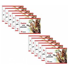 Альбом для рисования, А4, 40 л., гребень, обложка картон, 205х290 мм, "Жирафы" (1 вид), 105104 (12 штук) 105104-12 Brauberg