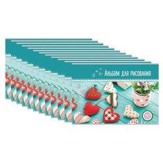 Альбом для рисования А4 40 листов, скоба, блестки, BRAUBERG, 202х285 мм, "Для любимой" (1 вид), 105097 (12 штук) 105097-12