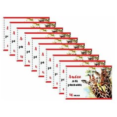 Альбом для рисования, А4, 40 л., гребень, обложка картон, 205х290 мм, "Жирафы" (1 вид), 105104 (10 штук) 105104-10 Brauberg