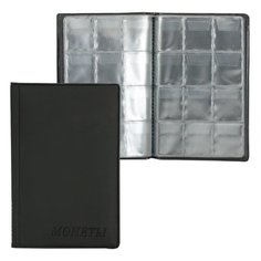 Альбом для монет, 115х170х10 мм, для 96 монет, 8 листов (карманы 33х38 мм), М9-01 Топ спин