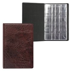 Альбом для монет, 115х170х10 мм, для 108 монет, 2+4+2 листа (карманы 23х25+32х40+52х54 мм), АМК-108К Топ спин