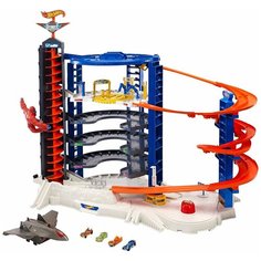 Hot Wheels Игровой набор Hot Wheels Super Ultimate Garage, 6-ти уровневый паркинг FDF25, синий/оранжевый