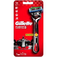 Бритвенный станок Gillette Fusion5 ProGlide Power Flexball ,серебристый/красный, сменные кассеты 1 шт.