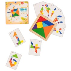 Головоломка Raduga Kids Танграм с карточками зеленый/оранжевый/голубой