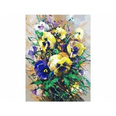 Белоснежка Картина по номерам "Букет с анютками" 30х40 см (088-AS)