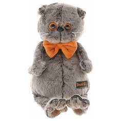Мягкая игрушка Basik&Co Кот Басик в рыжем бархатном банте 30 см