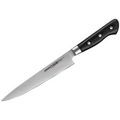 Нож филейный Samura Pro-S, лезвие 20 см, черный