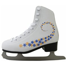 Фигурные коньки Novus AFSK-20 белый/сине-желтые звезды р. 36