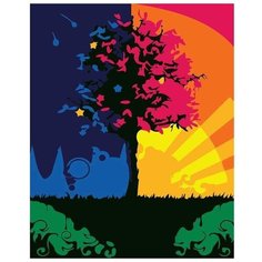 Рыжий кот картина по номерам "Волшебное дерево" 40х50 см (E120)