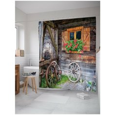 Штора для ванной JoyArty Колеса во дворе 180х200 (sc-16666)