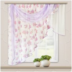 Тюль Witerra Иллюзия левый на ленте 150 см темно-розовый