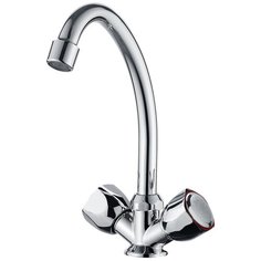 Смеситель для кухни (мойки) Ledeme Пента L4009 двухрычажный серебристый