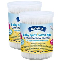 Ватные палочки Baby Line детские со спиралевидной намоткой, 150 шт., 2 уп.