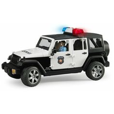 Внедорожник Bruder Jeep Wrangler Unlimited Rubicon Полиция, с фигуркой (02-526) 1:16, 31 см, черный/белый