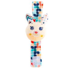 Погремушка Happy Snail Зайка Лаки на ручку голубой