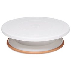DOSH | HOME Вращающаяся подставка для торта Vela 301298, белый/коричневый