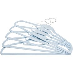 Вешалки-плечики 5 шт. 40,5х0,4х22,5 см EL Casa Голубой с перекладиной