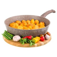 Сковорода глубокая индукционная Гармония вкуса "Коричневый мрамор" , 28 см Elan Gallery