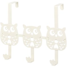 Вешалка на дверь навесная "Три совы", бежевая, 3 крючка, 28х7,5х21,5 см EL Casa