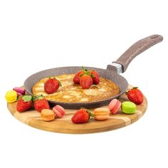 Сковорода блинная 22 см индукционная Гармония вкуса "Коричневый мрамор" Elan Gallery