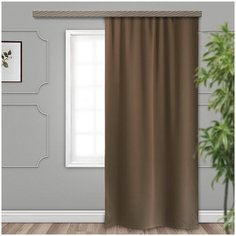 Портьеры Witerra Матовый блэкаут на ленте 275 см коричневый