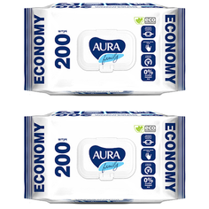 AURA FAMILY Влажные салфетки для всей семьи 200шт (2 уп в наборе)