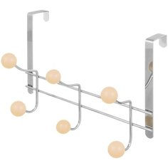 Вешалка на дверь 28х12х20 см EL Casa Бежевая 6 крючков