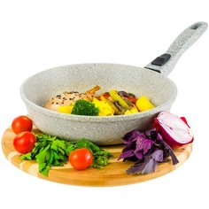 Сковорода глубокая 24 см Elan Gallery Гармония вкуса Серый агат, съёмная ручка