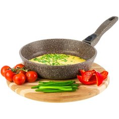 Сковорода глубокая 22 см Elan Gallery Гармония вкуса Коричневый опал, съёмная ручка