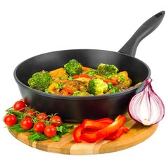 Сковорода глубокая 26 см Elan Gallery Гармония вкуса Черный Оникс, несъёмная ручка