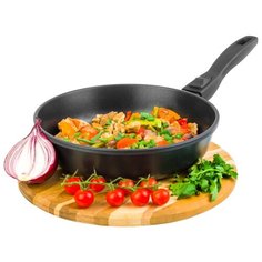 Сковорода глубокая 24 см Elan Gallery Гармония вкуса Черный Оникс без крышки съёмная ручка