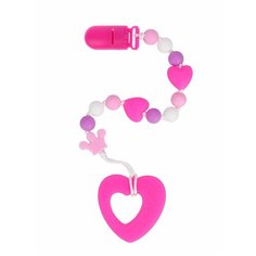 Прорезыватель Жирафики "Сердечко" на прищепке 939672 белый/розовый/фиолетовый