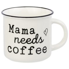 Кружка 400 мл 12*9,5*8,5 см "Mama needs coffee" NEW BONE CHINA Elan Gallery