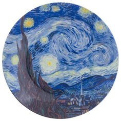 Тарелка декоративная 20х20х2 см Elan Gallery Звездная ночь с крючком и подставкой
