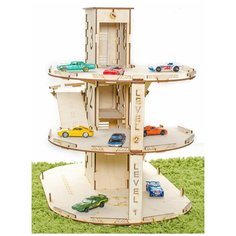 Парковка для машинок "Автопаркинг с лифтом" - деревянный конструктор паркинг Теремок