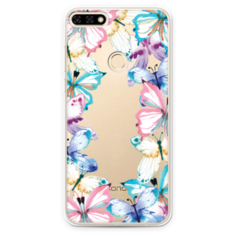 Силиконовый чехол Рамка из бабочек на Huawei Honor 7C Case Place