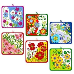 Прихватка "Полевые цветы" (мини) 6 диз МультиДом