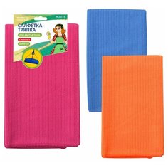 Салфетка-тряпка для мытья пола "Эконом" 50*60 (микроф.) 3 ц. МультиДом