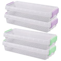 Контейнер с крышкой для хранения. Набор 2 шт. 20х8х3,5см 2цв МультиДом