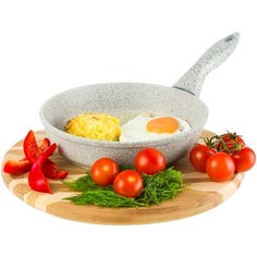 Сковорода глубокая 20 см Elan Gallery Гармония вкуса Серый агат, несъёмная ручка
