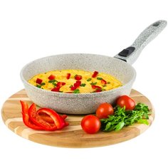 Сковорода глубокая 22 см Elan Gallery Гармония вкуса Серый агат без крышки съёмная ручка