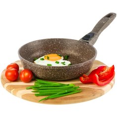 Сковорода глубокая 20 см Elan Gallery Гармония вкуса Коричневый опал без крышки съёмная ручка