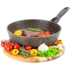 Сковорода - гриль круглая Гармония вкуса "Коричневый опал", 26 см Elan Gallery