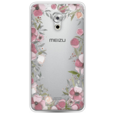 Силиконовый чехол Розовая цветочная рамка на Meizu Pro 6 Plus Case Place