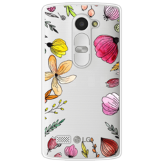 Силиконовый чехол Цветочная рамка на LG Leon (H324) Case Place