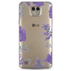 Силиконовый чехол Сиреневая цветочная рамка на LG X Cam Case Place